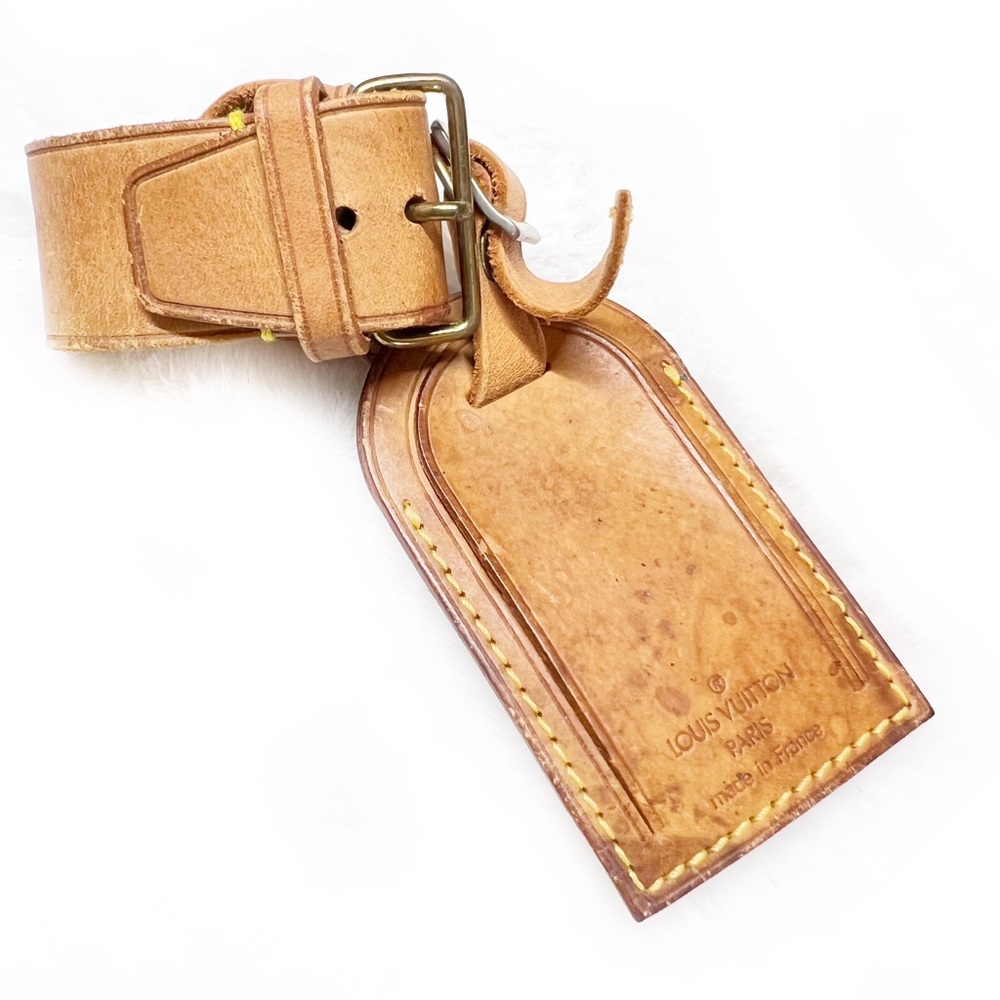 Louis Vuitton Poignet and Luggage Tag Set in Vachetta Leather Authentic
